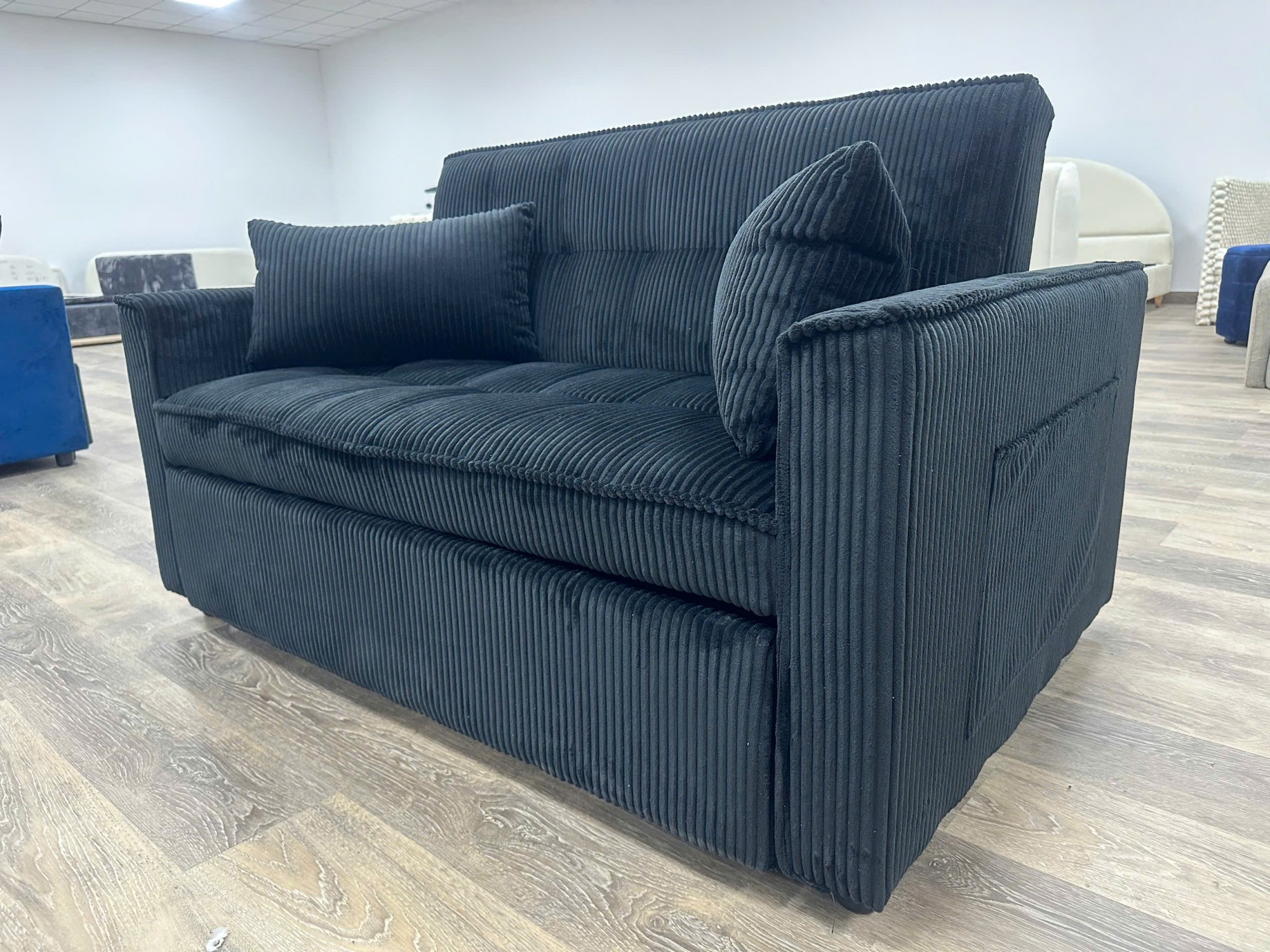 SOFA BED 1M4 VẢI GÂN ĐEN - ảnh 2